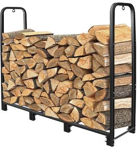 Porte-bûches intérieur ou extérieur bois 2 anneaux usine personnalisé compact intérieur métal bois de chauffage support avec outils de cheminée - Product Image 1