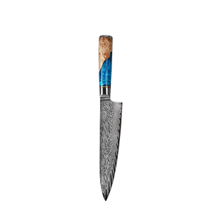 Cuchillo de Chef de Acero Inoxidable Damasco de 8 Pulgadas con Mango de Madera Sólida Personalizable OEM, Apto <span class=keywords><strong>para</strong></span> <span class=keywords><strong>Cortar</strong></span> <span class=keywords><strong>Carne</strong></span> en la Cocina - Product Image 1