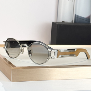 Occhiali da <span class=keywords><strong>Sole</strong></span> di Lusso UV400 in Stile Street Europeo e Americano alla Moda per Uomo e Donna, Montatura Ovale in Titanio per Sport all'Aperto - Product Image 3