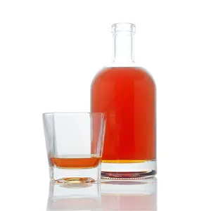 Água garrafa vidro vinho tequila garrafa 750 ml vodka álcool garrafas bouteille en verre