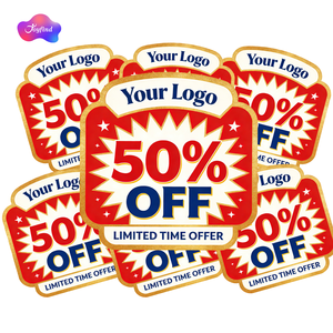 Rouleau d'étiquettes en vinyle de qualité supérieure, personnalisez votre logo, 50 % de réduction, étiquettes attrayantes pour la promotion des entreprises et des commerces - Product Image 2