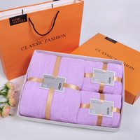 Serviette en velours corail absorbante en gros, ensemble de 2/3 pièces, épaissi, ensemble de serviettes de bain cadeau avec logo, ensemble de serviettes de plage pour maman