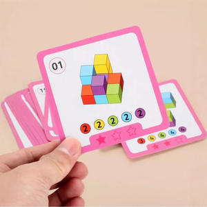 Mantıksal düşünme matematik sorunları için küp sınır ötesi istifleme bulmaca kurulu oyunu için gökkuşağı oyuncak inşaat blokları - Product Image 3