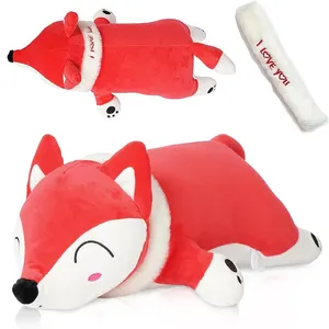 A205 Fox Stuffed Animal Plush Body Pillow Cute Soft Fox Plushie Kawaii Toy Doll Birthday Gift Kids Body Fox Organs Plush Toys