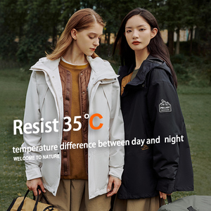 PELLIOT 3 en 1 650 Doublure en Duvet d'Oie Grande Taille <span class=keywords><strong>Randonnée</strong></span> Extérieur Hiver Homme et <span class=keywords><strong>Femme</strong></span> Veste Imperméable Manteaux - Product Image 2