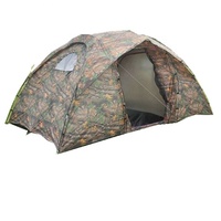 Tente de camouflage à double couche, 2 pièces, 2 fenêtres, 1 porte, grande pièce, avec revêtement imperméable