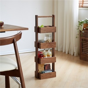 Acacia Wood Storage <b>Rack</b> 2-Tier Wooden Desktop Organizer Modern Minimalist Counter Organizer Wall Mounted Double Tier - Product Image 6