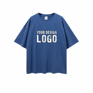 T-shirts pour hommes en coton personnalisés à épaules tombantes, style décontracté américain, lavés, manches courtes, grande taille, vente chaude - Product Image 5