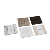 Interruptor de Pared Europeo de Mármol Blanco, Marco Modular con Interruptor de Palanca de Bronce, Estilo KLASS Moderno para Apartamentos y Hoteles