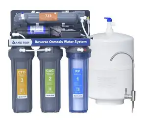 New Gray Color Reverse Osmosis System Home Use RO Water Filter With Pressure Gauge Frame