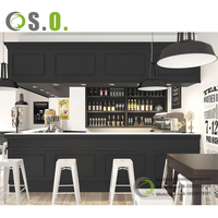 Comptoir de bar de café, design commercial, table de restaurant, dessus en bois personnalisé, comptoir de café-café