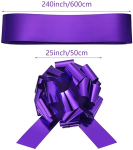 Custom Star <b>Bow</b> Satin Purple Eco-Friendly Polypropylene <b>Gift</b> Ribbon Solid Style Woven Beautiful for Christmas Decorations - Product Image 2