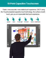 12 Zoll 4:3 TFT LCD Industriemonitor 1024*768 HDMI VGA BNC Kapazitiver Touchscreen Optional