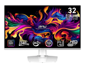 MSI MPG 321URXW QD-OLED <b>32</b> <b>Inch</b> <b>4K</b> 240Hz 0.03ms White Gaming <b>Monitor</b> - Product Image 1