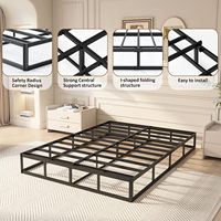 Robuste Metallbettrahmen mit Abnehmbarem Stoffbezug/Hybrid Metall-Polsterbettgestell für Hotel- und Airbnb-Möbelprojekte