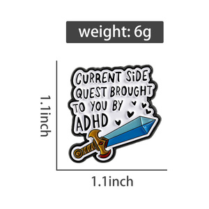 Spilla in Smalto ADHD e Spada, Questa è la Tua Attività Attuale, Presentata da ADHD Brooches, Distintivo da Bavero, Gioielli per la Consapevolezza sulla Salute Mentale, Regali - Product Image 2