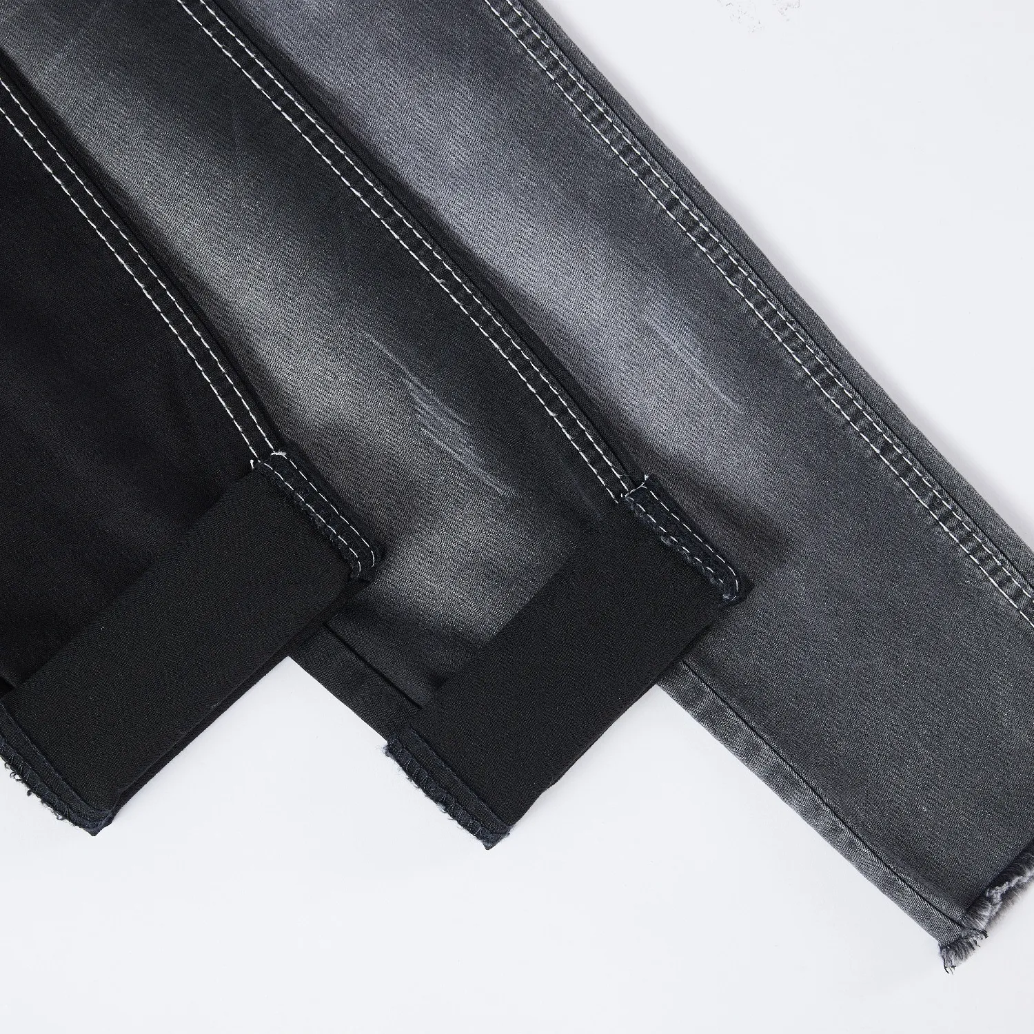 กางเกงยีนส์ผ้ายีนส์เป็นมิตรกับสิ่งแวดล้อมผ้าฝ้าย GA001-1ผ้าสแปนเด็กซ์สีดำสำหรับกางเกงยีนส์สตรี