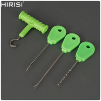 Hirisi 4 aiguilles à appât pour la pêche à la carpe avec boîte, outils d'appâtage, accessoires de pêche BT06 Vert