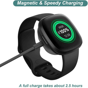 Câble de charge USB magnétique de remplacement noir de 1 m (3,3 pieds) de long pour <span class=keywords><strong>Fitbit</strong></span> <span class=keywords><strong>Sense</strong></span> <span class=keywords><strong>Sense</strong></span> <span class=keywords><strong>2</strong></span> Versa 3 Versa 4 - Product Image 3