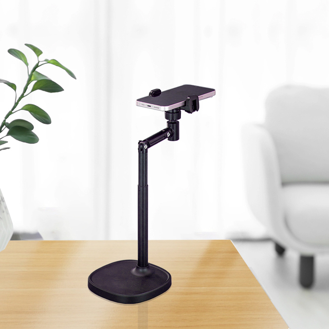 Portable 360 Rotating Selfie Stand Smart Shooting Foldable ABS Mobile Phone Holder Adjustable Height for iPhone