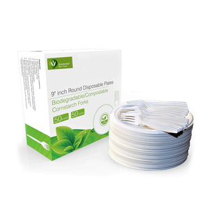 Vaisselle jetable pour la maison <span class=keywords><strong>Couverts</strong></span> biodégradables biorecyclables <span class=keywords><strong>Assiettes</strong></span> et ustensiles compostables jetables - Product Image 6