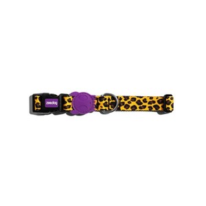 Collier pour animaux de compagnie Zeez, imprimé léopard, jaune et violet, boucle réglable, accessoire pour chat et chien - Product Image 2