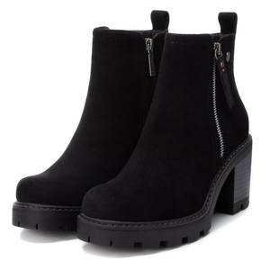 Stivaletti da Donna Refresh in Camoscio Nero con Cerniera e Tacco - Product Image 4