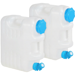 Réservoir d'eau en plastique d'extérieur 11L avec robinet, conteneur de stockage d'eau pour le camping, lot de 2 - Product Image 1