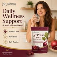 Gummies de Betterave Marque Blanche OEM Saveur Guava, Complément Alimentaire Fonctionnel à Base de Plantes, 60 Unités