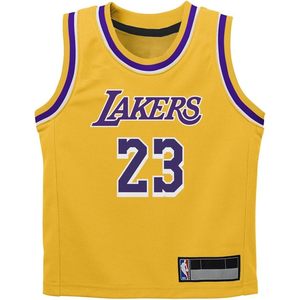 Los Angeles <b>Lakers</b> <b>Kids</b> <b>Jersey</b> 23 James Yellow Gold Icon Edition Boys Basketball Apparel - Product Image 2