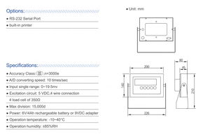 Impressora, indicador de pesagem de célula de carga, indicador de balança de pesagem com impressora - Product Image 2