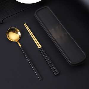 304 SS Portable Tableware 2Pcs <b>Set</b>, Public Serving Spoon & Chopsticks, Travel <b>Lunch</b> Kit, Promotional Gift - Product Image 2