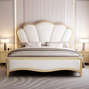 Classico americano di lusso classico moderno in legno imbottito letto in legno massello pannello matrimoniale letto matrimoniale per uso domestico Villa - Product Image 6