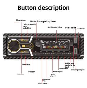Reproductor MP3 Universal BT de 4 Canales, Receptor de Audio para Auto RCA 7388 de Alta Potencia, Retroiluminación RGB de 7 Colores, Pantalla LCD Multi-Entrada - Product Image 2