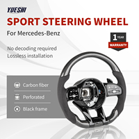 Pour Mercedes-Benz Classe C, Classe E, Classe S, GLC, GLE, GLS, W205, 213, W222, volant Plug & Play en fibre de carbone, suède noir