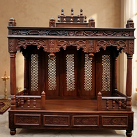 M/S Huda Artisanat et Décoration d'Intérieur : Pooja Ghar Traditionnel en Bois avec Motifs Sculptés – NOUVELLE ARRIVÉE pour la Décoration Intérieure