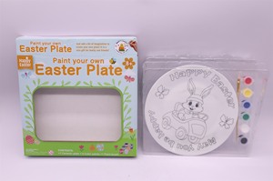 <span class=keywords><strong>Kit</strong></span> de plato de <span class=keywords><strong>porcelana</strong></span> DIY de Pascua de Venta caliente pinta tus propios huevos de gallina de conejito con 6 colores y 1 cepillo <span class=keywords><strong>para</strong></span> decoración del hogar - Product Image 2