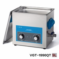 Nettoyeur à ultrasons électrique VGT-1990QT 40kHz avec minuterie numérique pour bijoux, portable, en acier inoxydable, 9L, 200W, pour voiture