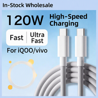 Câble USB C vers USB C, charge rapide PD pour vivo iQOO, cordon de données TPE pour téléphone, tablette, voiture, maison, banque d'alimentation, flexible, réversible, OEM