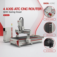 Máquina CNC de 4 Ejes para Tallado de Madera Automático en 3D con Servomotor para Perforación de Orificios Laterales, Router CNC 1325