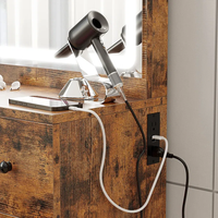 Ensemble coiffeuse tendance avec miroir et chaise, blanc