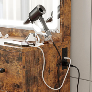 <span class=keywords><strong>Tocador</strong></span> Moderno con Espejo y <span class=keywords><strong>Silla</strong></span>, Mesa <span class=keywords><strong>de</strong></span> <span class=keywords><strong>Maquillaje</strong></span> Blanca - Product Image 4