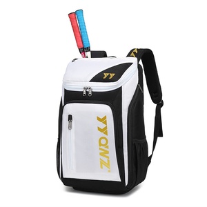 Mochila de raqueta de Bádminton de malla profesional personalizada, paquete de 3, deportes informales, doble hombro, productos genuinos, bolsa de Bádminton de Pu - Product Image 1