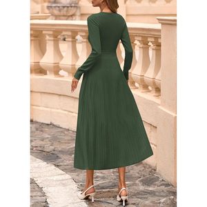 Vestido Midi Elegante de Línea A para Mujer, Personalizado 2025, Vestido de Suéter de Punto de Manga Larga para Otoño, Bodas y Invitadas a Cócteles - Product Image 3