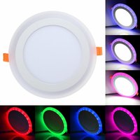 Plafonnier intensif led RGB, 18 + 6W, rond, grande taille, sans télécommande, panneau lumineux Double couleur