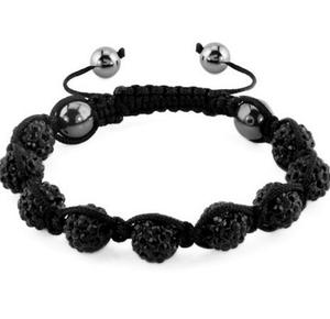 Bling Bijoux Tissé À La Main Réglable En Nylon Cordon Argile Perle 10mm Pave Sparkle Strass Boule Bracelet pour Femme - Product Image 2