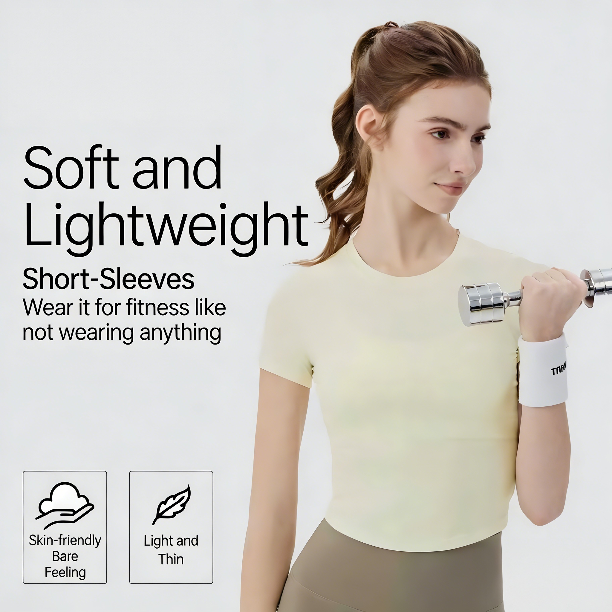 JCX Sweat Absorbing Quick-drying Sports T-shirt Women's Cool-feeling Mesh Breathable Yoga Suit Short-sleeved Pilates