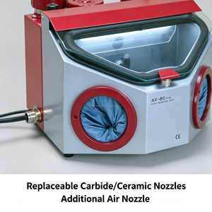 Unité de sablage fin avec 5 crayons et 4 réservoirs pour le polissage des couronnes en porcelaine dans les laboratoires dentaires avec buses remplaçables - Product Image 5