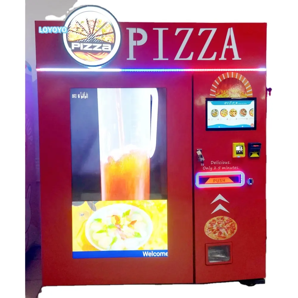 Distributeur automatique de pizza forno en plein air de restauration rapide entièrement automatique personnalisé avec système de contrôle et de gestion en ligne