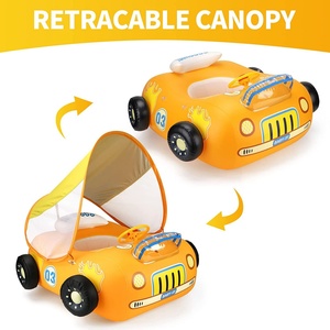 Flotador Inflable para Bebés con Forma de Auto, con Toldo Ajustable y Asiento de Seguridad, Juguetes para Piscina para Niños de 1 a 4 Años - Product Image 5